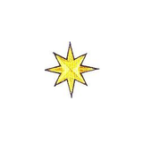 JKM 8 Point Gold Star with Blue Outline Applique Stick On