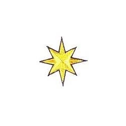 JKM 8 Point Gold Star with Blue Outline Applique Stick On