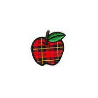 JKM Large Plaid Apple Applique Iron On