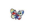 JKM Red/Blue/Yellow Multi Butterfly Applique (Stick On)
