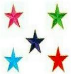 JKM Large Star with Gold Outline Applique (Stick On)