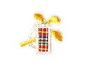 JKM Small Plaid Golf Bag with Gold Clubs Applique (Stick On)
