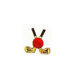 JKM Red Golf Ball with Black/Gold Golf Clubs Applique Stick On