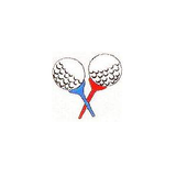 JKM Red and Blue Golf Tees Applique Stick On