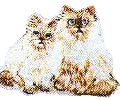 JKM Small Two Cats Sitting Applique (Iron On)