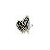 JKM Black/Silver Butterfly Side Applique Iron On