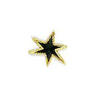 JKM Small Black Star with Gold Outline Applique Iron On