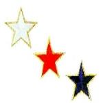 JKM Patriotic Stars with Gold Outline Applique (Stick On)