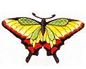 JKM Large Green/Beige Butterfly Applique (Iron On)