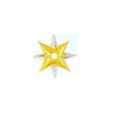JKM Gold/Silver Star with Open Circle Center Applique Iron On