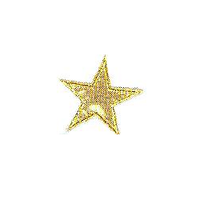 JKM Gold Star with Metallic Middle Applique Stick On