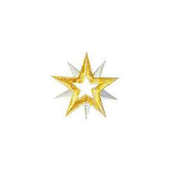 JKM 8 Point Silver/Gold Star with Open Center Applique Stick On