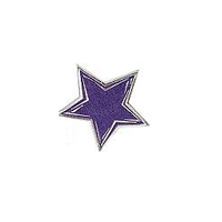 JKM Large Blue Star with Silver Outline Applique Iron On