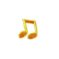 JKM Small Gold Music Notes Applique Iron On
