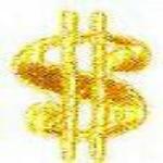 JKM Large Gold Dollar Sign Applique (Iron On)