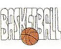 JKM White Basketball Applique (Iron On)