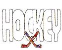 JKM White Hockey with Hockey Sticks Applique (Iron On)
