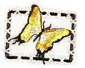 JKM Yellow Butterfly in Frame Applique (Stick On)