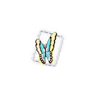 JKM Turquoise Butterfly in Frame Applique Stick On