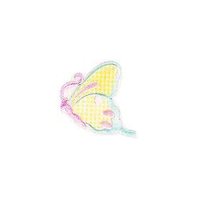 JKM Yellow/Aqua/Pink Side View Butterfly Applique Iron On
