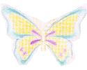 JKM Aqua/Yellow/Pink Pastel Butterfly Applique (Stick On)