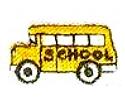 JKM Small Yellow School Bus Applique (Iron & Stick On)