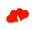 JKM Pair of Two Red Hearts Applique (Iron On)