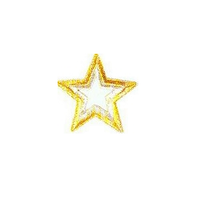 JKM Large Gold/Silver Star with Open Center Applique Iron On
