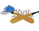 JKM Baseballs, Bat and Hat Applique Stick On