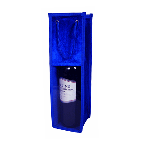 JKM Velvet Wine Bag with Rope Handle