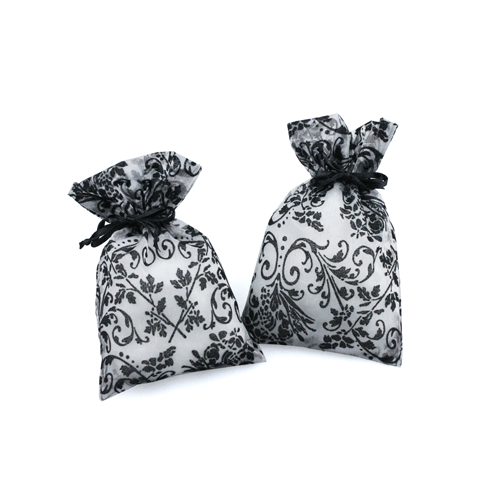 JKM Damask on Organza Bags