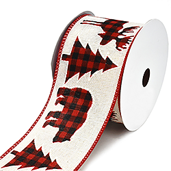 Holiday Cut Outs Buffalo Plaid Ribbon Wire Edge