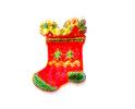 JKM Small Red Stocking Applique (Iron On)