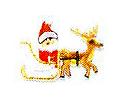 JKM Small Sled with Santa and Reindeer Applique (Stick On)