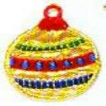 JKM Gold and Red Christmas Ornament Applique Iron On