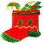 JKM Large Red Stocking Applique (Stick On)