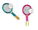 JKM Tennis Racket with Ball Applique (Iron On)