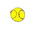 JKM Small Yellow Tennis Ball Applique (Iron On)