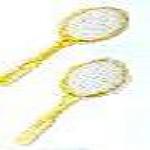JKM Pair of Gold/Silver Tennis Rackets Applique (Stick On)