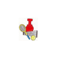 JKM I Love Tennis Applique Stick On