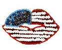 JKM Sequins Flag Lips Applique (Stick On)