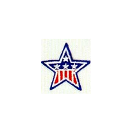 JKM Red & White and Blue Star Applique Stick On