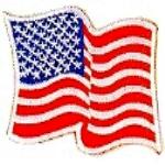 JKM Wavy American Flag Applique (Iron On)