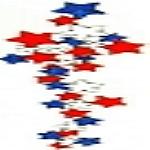 JKM Red & White and Blue Stars Streamer Applique (Stick On)