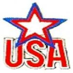 JKM USA with Blue & Red and White Star Applique (Stick On)
