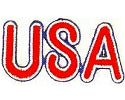 JKM Red USA Letters with Blue and White Border Applique (Stick On)