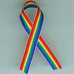 JKM Rainbow Ribbon Lapel Pin